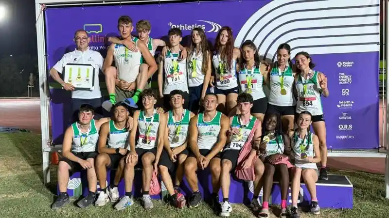 Agata Pizzera (Cremona sportiva) vince la gara di getto del peso cadette alla Youth International Athletics Meeting di Malta